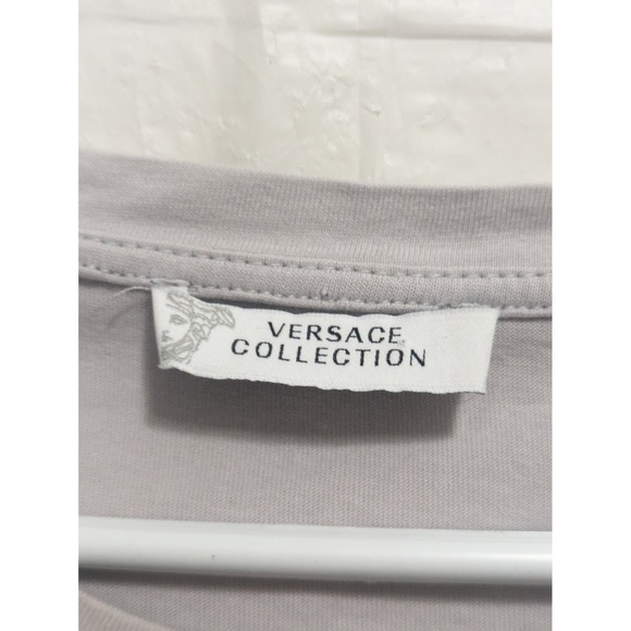 Versace Collection T-Shirt Men's L Gray Baroque Graphic Short Sleeve Tee - Picture 5 of 7